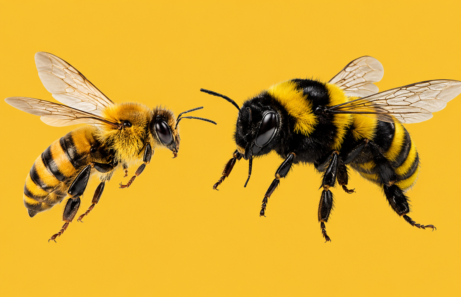 Wasps flying, illustrating BEEKIND bee identification