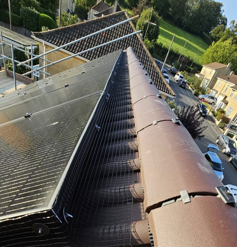 Solar panels on a rooftop in Chippenham